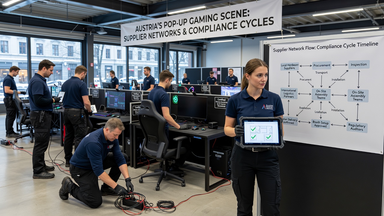 Compliance documentation and network meetings for Austrian pop-up gaming events